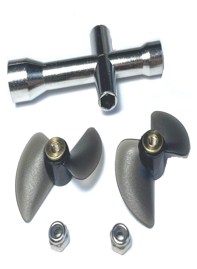 ZDingTech 2pcs H102 Propeller Parts for H120 TKKJ H100 H106 H108 RC Boat Parts, H102 RC Boat Propeller with Nuts and Wrench - Image 1